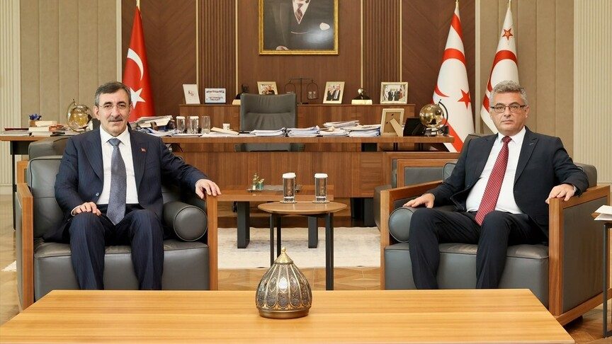 KKTC Cumhurbaşkanı Erhürman, Cumhurbaşkanı Yardımcısı Yılmaz'ı kabul etti