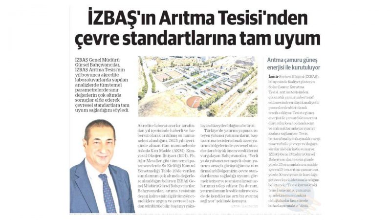 İZBAŞ’IN ARITMA TESİSİ, AKREDİTE KURULUŞLARDAN TAM NOT ALDI