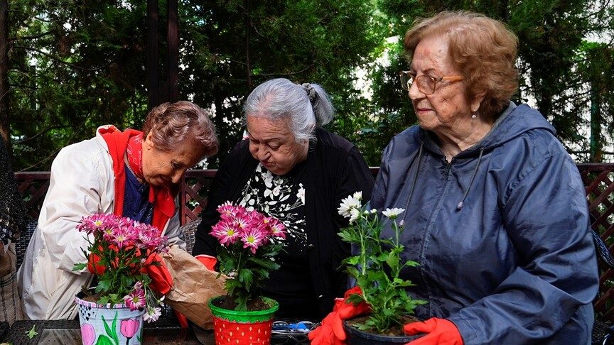 Huzurevi sakinlerinin topladığı mutfak atıkları kompost gübreye dönüştü
