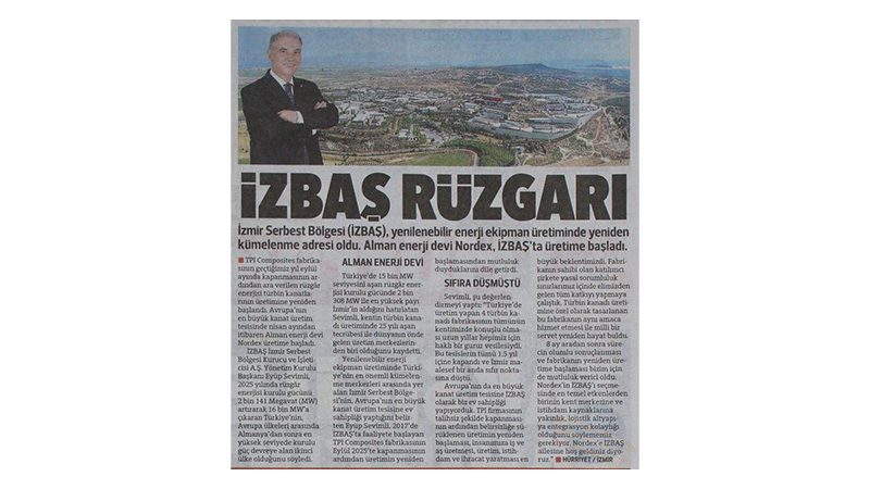 İZBAŞ, RÜZGÂR ENERJİSİNDE YENİDEN KÜMELENME ADRESİ