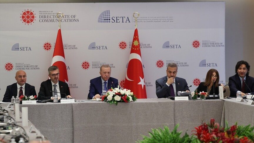 Cumhurbaşkanı Erdoğan, ABD'li düşünce kuruluşu temsilcileriyle bir araya geldi