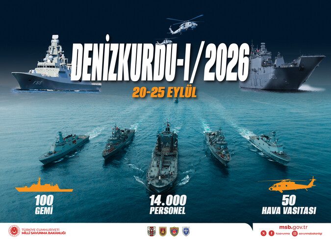 Denizkurdu-I/2026 Tatbikatı 100 gemiyle üç denizde gerçekleştirilecek